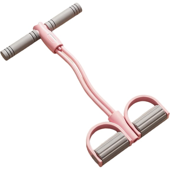 Foot Pedal Resistance Band 4-Tube Leg Exerciser Elastic Rope for Home Gym