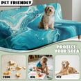 thumbnail image 6 of Yuyamidu Blue Marble Waterproof Futon Cover Modern Stretch Futon Couch Cover with Elastic Edge Breathable Rv Jackknife Sofa Covers Soft Furniture Protector, 6 of 8