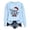 Light Blue, variant on Women Light Blue Nana Claus Christmas Graphic Crewneck Sweatshirt with Santa Hat Festive Holiday Pullover