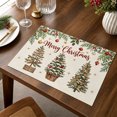 thumbnail image 2 of 2026 Christmas Home Party Decoration Vintage Christmas Tree Linen Placemats Waterproof Heat Table Mats Holiday Dining Table Decor Christmas Celebration Party Supplies, 2 of 6
