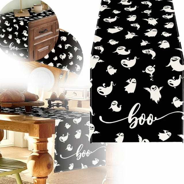 WRXMIJNHGSA Nappe à Moins de 5$ Drapeau de Table Imprimé Halloween Restaurant Chambre Banquet Décorations Extérieures