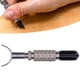 thumbnail image 5 of Cuchillo giratorio de cuero en forma de U, herramienta de tallado de bricolaje, aleación de acero con cubierta protectora de llave, 5 of 12
