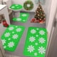 thumbnail image 4 of Alfombras de baño, alfombras para sala de estar, alfombra de área, tapete de baño, juego de 4 alfombras navideñas para baño, alfombras navideñas con copos de nieve, lavables, antideslizantes, absorben, 4 of 6