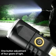 Gecheer Rechargeable Flashlight High Brightness Dual Light Source Adjustable Focus Portable USB Telescopic Lamp for Night Camping Fishing