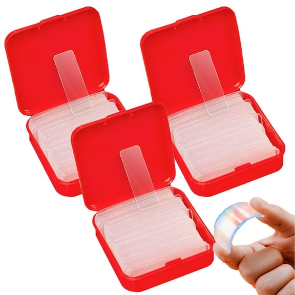 180 Counts Reusable Double Sided Adhesive Tape, Multifunctional Double Sided Mounting Strong Sticky Wall Strips, Clear Mounting Strong Sticky Wall Strips Transparent Tape Without Cropping