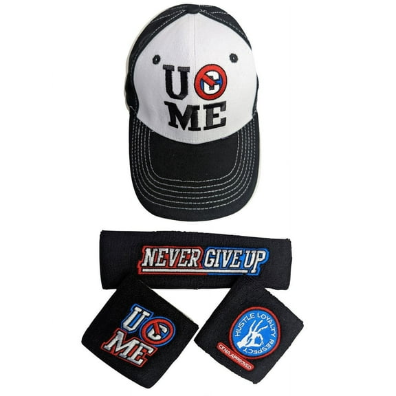 John Cena Black Rise Above Hate Baseball Hat Headband Wristband Set