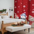 thumbnail image 4 of Red Christmas Sheer Curtains 96 Inches Long, Xmas Snowman Snowflake Winter Holiday Light Filtering Window Curtains for Living Room/Bedroom, Rod Pocket Voile Sheer Drapes, 52"W x 96"L, 2 Panels, 4 of 9