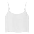 thumbnail image 6 of CUZIBR Women Cami Solid Color Spaghetti Strap Scoop Neck Loose Fit Crop Top Camisole Summer Sleeveless Tank Top Casual Blouse Lightweight Basic Beach Vacation Shirt,White,M, 6 of 6