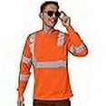thumbnail image 3 of A-SAFETY Safety Workwear Mens High Visibility Reflective Long Sleeve Shirt Orange 4XL, 3 of 4