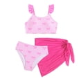 thumbnail image 2 of MEZZALL Children Swimsuit Girls Swimwear Two Piece Bow Print Camisole Tankini With Mesh Skirt For Beach Cozy Summer Beachwear, 2 of 8