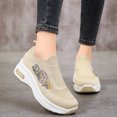 thumbnail image 2 of ibiyuan Orthopedic Dress Sneakers Women Knit Upper Embroidery Walking Shoes with Wide Width Arch Support Non- Sole Womens Platform Sneakers Casual Hands-Free Mary Jane Shoes Women Sports Shoes, 2 of 7