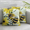 thumbnail image 3 of Ollo0ord Cute Bee Pillow Cover Inch Animal Square Throw Pillow Cover for Teens Adult Bedroom Decor Yellow Black Stripes Decorative Cushion Cover,Single Pack White, 3 of 5
