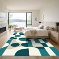 thumbnail image 3 of ODIKA 6'x9' Machine Washable Non-Slip Area Rug, Geometric Teal High Traffic Rug, Blue, 1049097, 3 of 7
