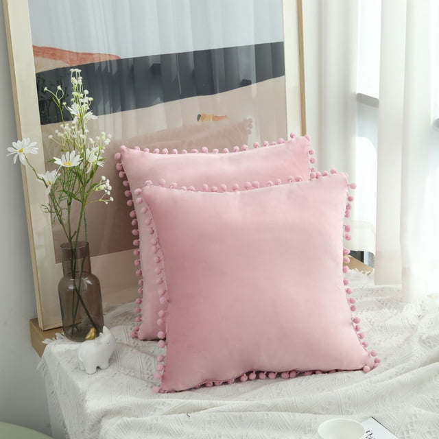 Fundas de almohada con partículas suaves, fundas de cojín sólidas de terciopelo para sofá, dormitorio, coche, paquete de 4 fundas de almohada decorativas para cama