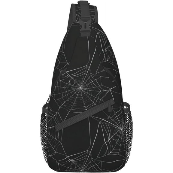 Halloween Spider Web Sling Bag Crossbody Hiking Travel Chest Bags Backpack Shoulder Daypack for Women Men