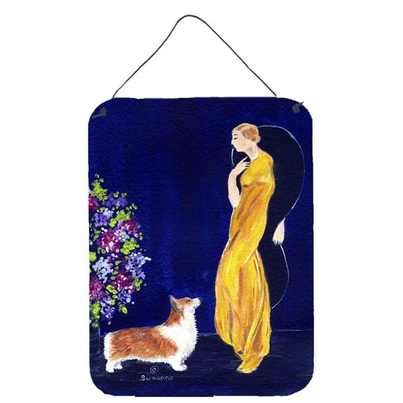 Caroline's Treasures SS8546DS1216 Lady with her Corgi Wall or Door Hanging Prints, 12x16, multicolor