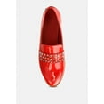 thumbnail image 6 of MEANBABE Semicasual Stud Detail Patent Loafers in Red, 6 of 6