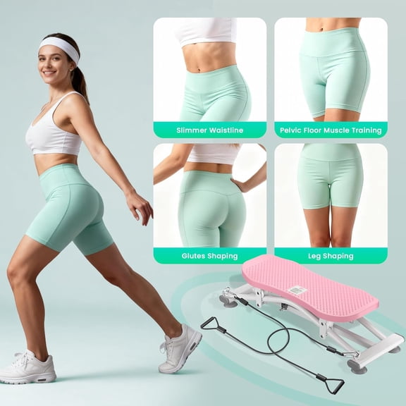 Balance Board with Resistance Bands, 300LBS Portable Ski Balancing Machine Exercise Equipment Featuring LCD Monitor for Cardio, Quiet Home Ski Simulator Trainer for Full Body Workout