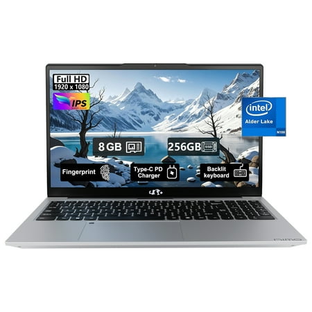 15.6-FHD-Laptop Student-Laptop, 8GB RAM 256GB SSD Intel Pentium Quad Core N100 (Beat to i3-1115G4 Up to 3.4GHz), Laptop-Computer with Backlit Keyboard Fingerprint Home-laptop, Windows 11 Laptop