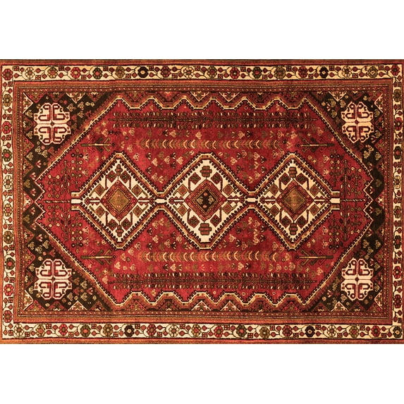 Ahgly Company Indoor Rectangle Persian Orange Traditional Area Rugs, 8' x 10'