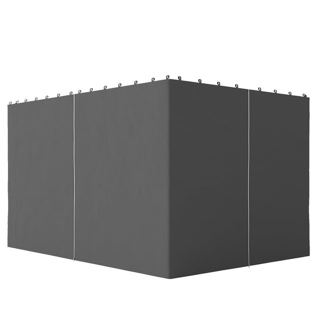 Outsunny 10' x 12' Universal Gazebo Sidewall Set with 4 Panels, Grey