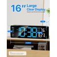 thumbnail image 2 of Digital Wall Clock, 16" Large Display Digital Clock with Remote Control, Auto-Dimming Wall Clock with Night Light, DST, Date Week,Temp for Living Room, Bedroom, Decor, Gift for Elderly, 2 of 8