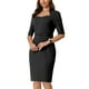 thumbnail image 4 of Vestidos de tubo para mujer INSPIRE CHIC con cinturón, vestido vintage de escote corazón, talla 2XL, negro, 4 of 6