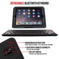 thumbnail image 3 of iPad Keyboard + Leather Case, Alpatronix KX100 Portable Protective Folio Bluetooth Keyboard Smart Case w/ Removable Wireless Magnetic Keyboard & Tablet Stand Compatible with iPad 4, 3 & 2 - Black, 3 of 4