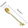thumbnail image 2 of Stainless Steel Leaf Coffee Spoon, SZBAIDEKJ 10 Pcs Creative Tableware Dessert Spoons, Stirring, Mixing, Sugar, Stir, Ice Cream Teaspoon Set (Silver), 2 of 5