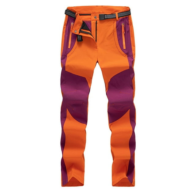 Pantalons Habillés pour Femmes, Décontractés, Mode, Unis, Patchwork, Blouse de Sport, Poches Zippées, Pantalons Orange m