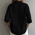 thumbnail image 6 of Purcolt Women's Linen Button Shirt Long Sleeve Loose Blouse with Pocket for Summer Travel Beach Work Outfits Solid Work Business Casual Tops, 6 of 6