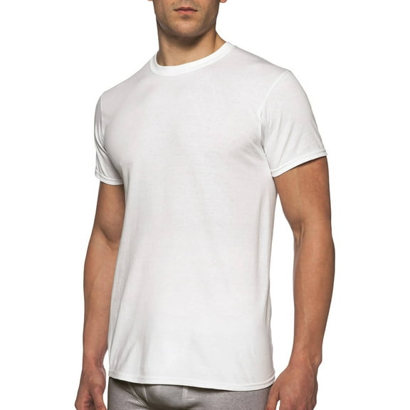 Gildan Big Adult Men's Short Sleeve Crew White T-Shirt, 5-Pack, Sizes S-2XL, Size 2XL