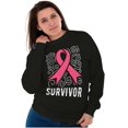 thumbnail image 3 of Survivor Breast Cancer Pink Ribbon Women Crewneck Sweatshirt Brisco Brands S, 3 of 6