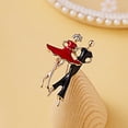 thumbnail image 3 of Dual Dancer Elegant Brooch Oil-dripping Rhinestone Shining Badge Pin Collar Scarf Pin Jewelry, 3 of 8