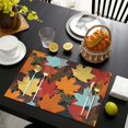thumbnail image 4 of Rustic Fall Placemats Set of 4, Machine Washable Durable Linen Table Mats with Pumpkin and Turkey Pattern, Heat Resistant Autumn Dining Table Mats, 4 of 6