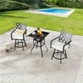 thumbnail image 3 of Patio Festival Metal 3-Piece Outdoor Bistro Set in Beige/Black, 3 of 11