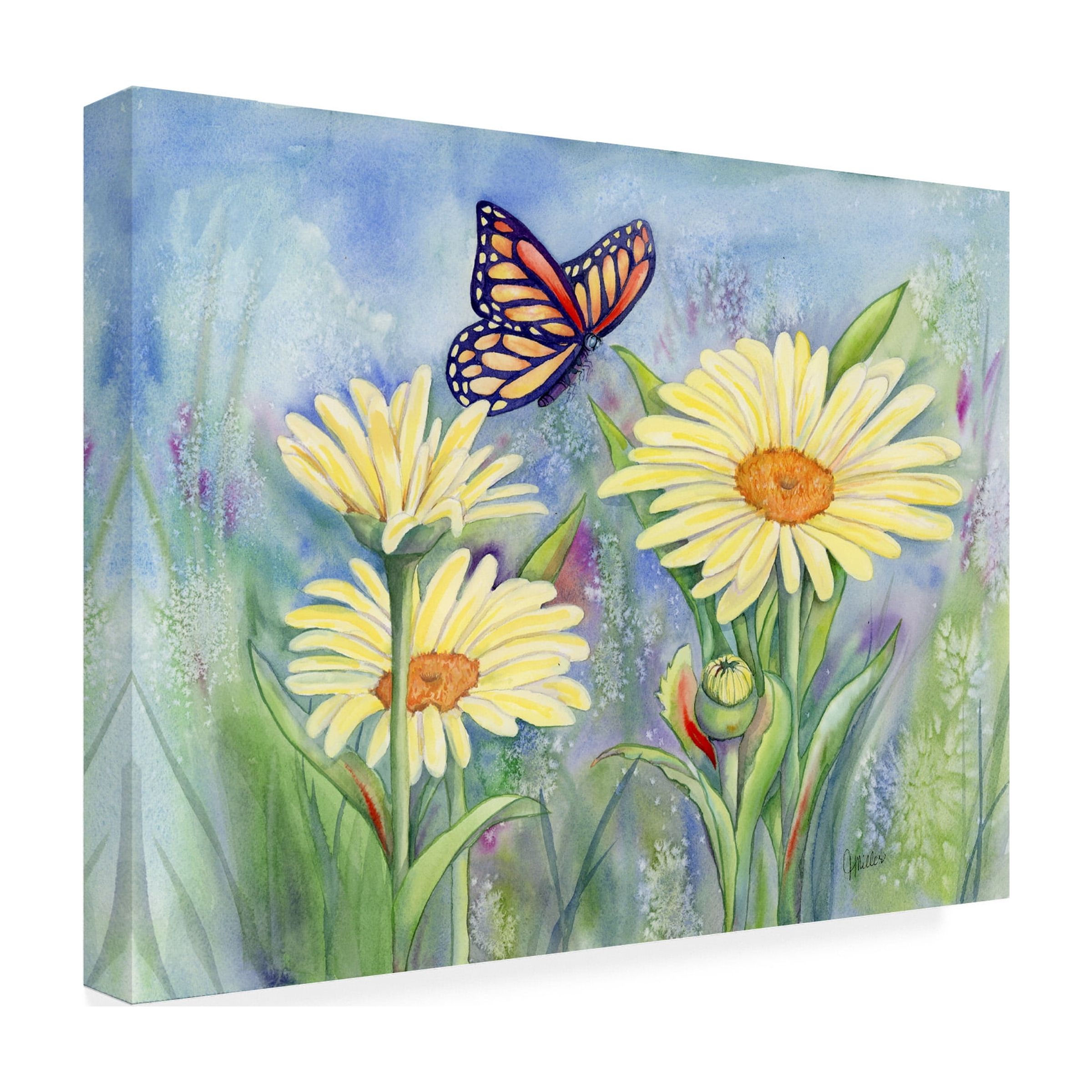 Tracy Miller 'Butterfly Daisy' Canvas Art