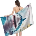 thumbnail image 2 of PHYHOO Colorful Shark Print Sand Free Microfiber Beach Towel Lightweight Oversized Quick Dry for Kids &amp; Adults for Swimming, Pool, Camping, Yoga, Traveling Essentials 30x60in, 2 of 8