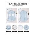 thumbnail image 6 of HOTAPEI Contrast Denim Jackets for Women Casual Boyfriend Jean Shacket Jacket Button Down Jean Jacket, 6 of 6