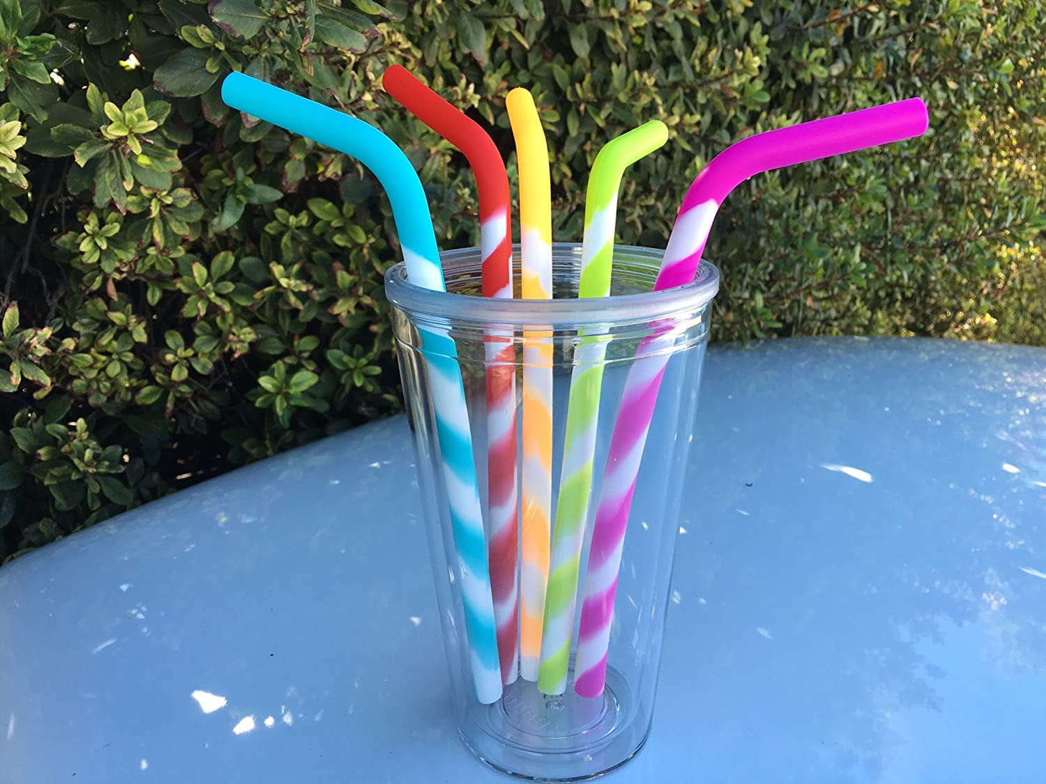 The Silicone Straw, 6 Food-Grade Silicone Straws, BPA Free, Thick & Re –  The Lily Rose Store