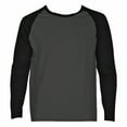 thumbnail image 1 of SLM Men's Long Sleeve Cotton Baseball Raglan Tee Shirt Jersey -Black/Charcoal Gray-XL, 1 of 2