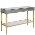 thumbnail image 3 of Chelsea Lane Pacey Mirrored Sofa Table with Metal Frame, Champagne Gold, 3 of 4