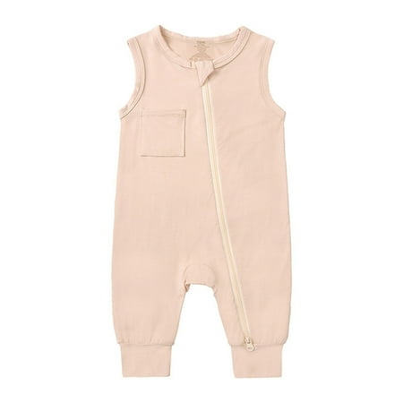

Girls Romper&Jumpsuit Newborn Infant Baby Cotton Rompers Footless Pajamas Zipper Sleeveless Sleeper Jumpsuit