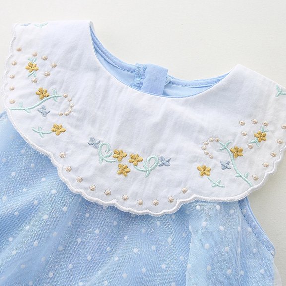 Vedolay Little Girls Dress Girls Fall Dress Round Neck Long Sleeve Ruffle Fan Swing Maxi Long Dresses,Blue 3-6 Months