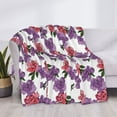 thumbnail image 3 of Rateoe Peonies Pattern Flannel Throw Blanket, Ultra-soft Blanket for Bed, Couch, Car, Hypoallergenic Anti-pilling blanket-50"x40"(Horizontal), 3 of 6