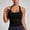 Black, variant on Women's Sports Tank Tennis Top with Built-In Bra Racerback for Fitness Training Running and Everyday Activewear in Solid Design Black XS