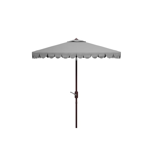 SAFAVIEH Venice 7.5' Market Crank Square Patio Umbrella, Grey