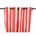 thumbnail image 4 of Jordan Manufacturing 54" x 96" Cherry Red Stripe Grommet Semi-sheer Outdoor Curtain Panel, 4 of 8