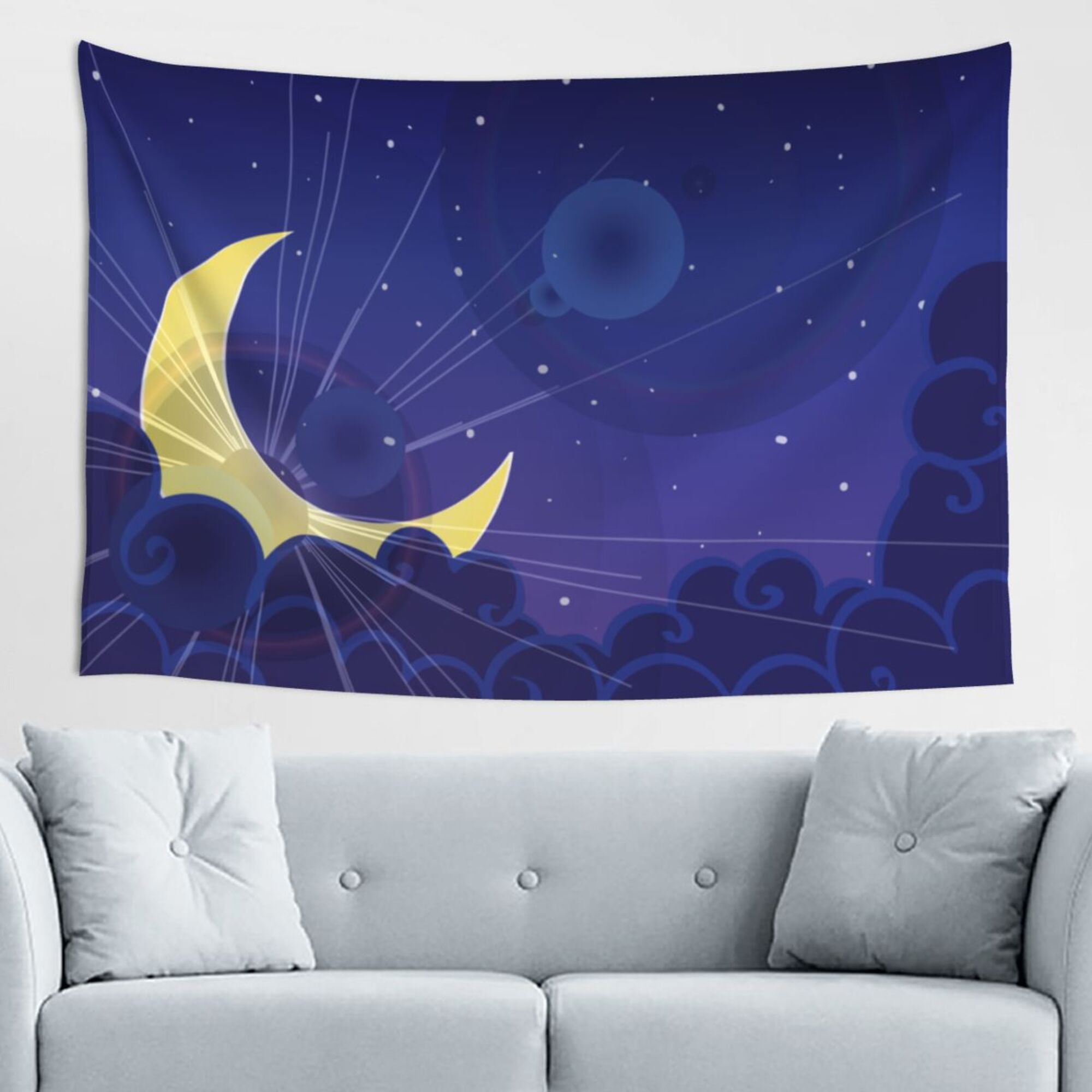 Midnight Purple Sky Moon Tapestry Night Sky Wall Hanging Tapestries Dorm Room Home Decor 60 x 40 in Kosovo at 33 Rating 5