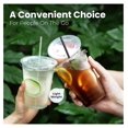 thumbnail image 5 of 100 Pack 20 oz Plastic Iced Coffee Cups with Flat Lids and Black Straws, Disposable Clear Cup, BPA Free Cup for Party, Smoothie, Cold Drinks, Juice, Milkshake, Bubble Boba, Tea, 5 of 6